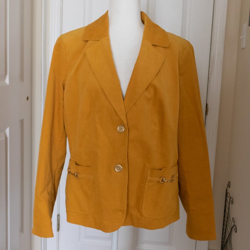 Gorgeous Mustard Talbots Cotton Corduroy Blazer